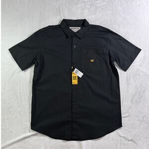 Caterpillar CAT Black Button-Up Shirt Mens Large Short Sleeve NWT
